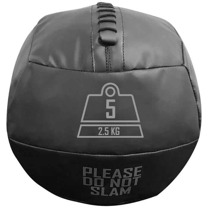 5 pound medicine ball, black.