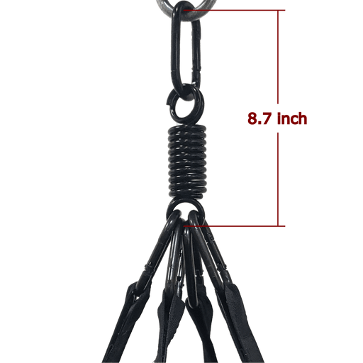 Heavy bag spring and clip showing 8.7 hanging length