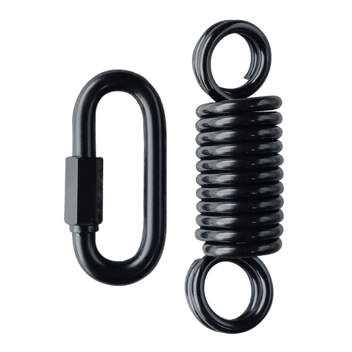 Punching bag spring and clip for hanging heavy bag, black