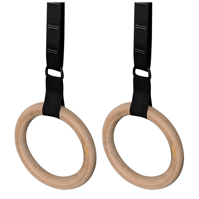 Suspension Trainer - Olympic Rings Handle. Wooden handles.